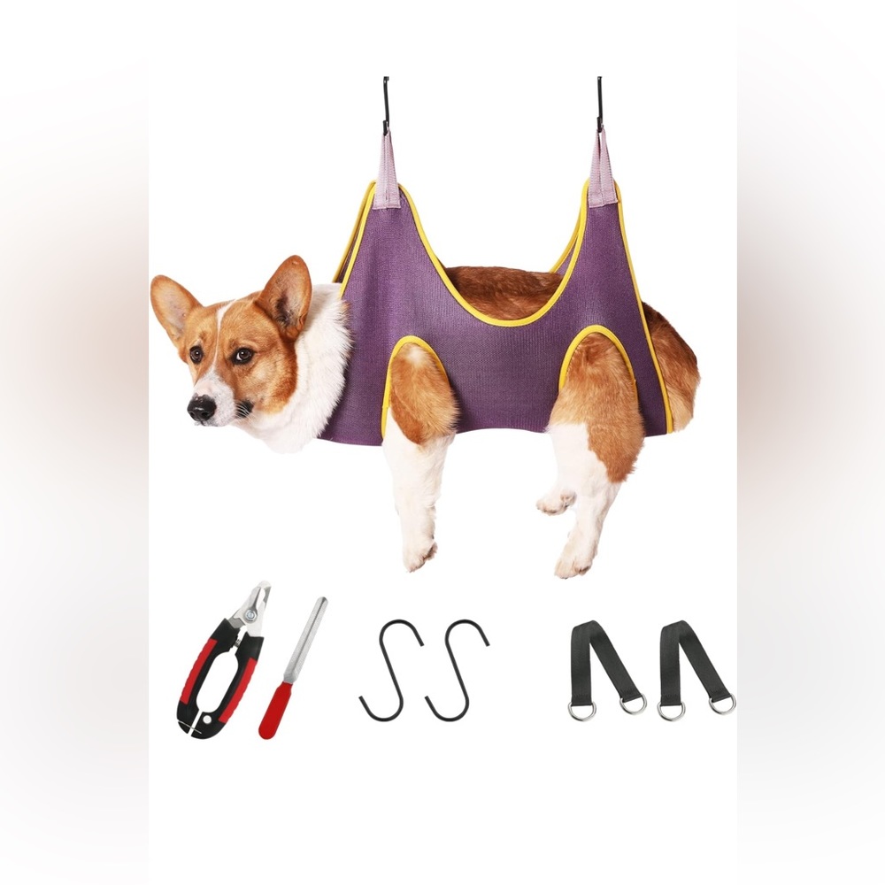 Dog Grooming Hammock and Nail Kit